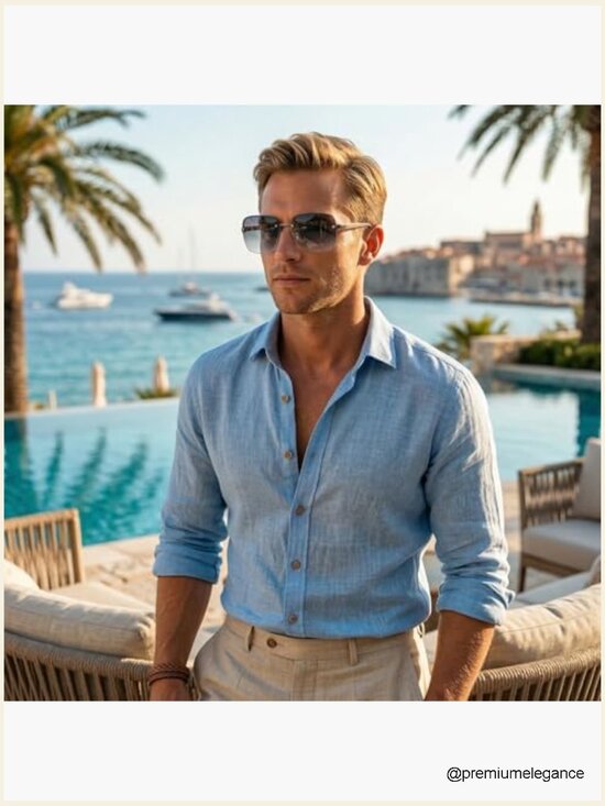 Semi-rimless Rectangular Sunglasses UV400 Lightweight main image 5